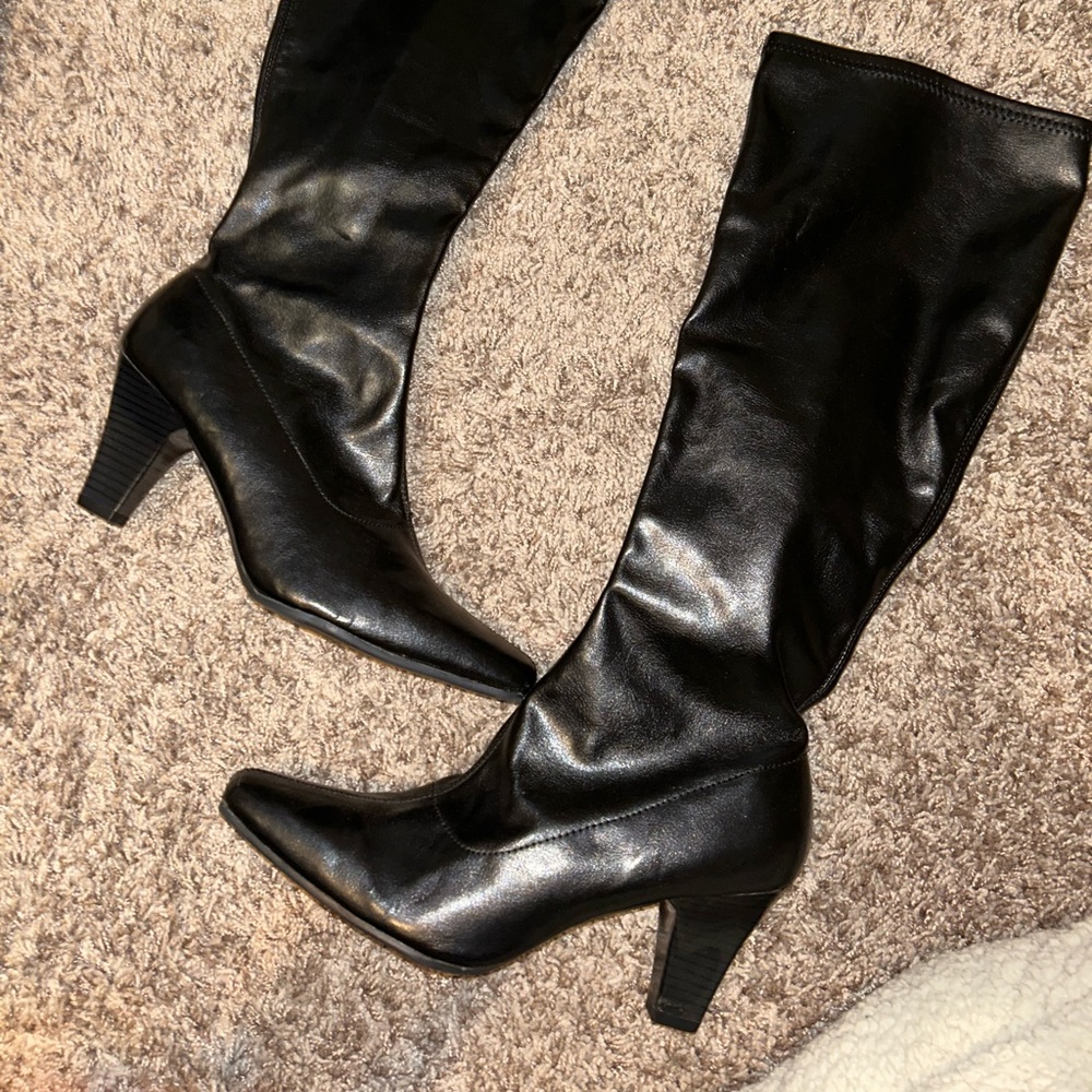 Black knee high boots